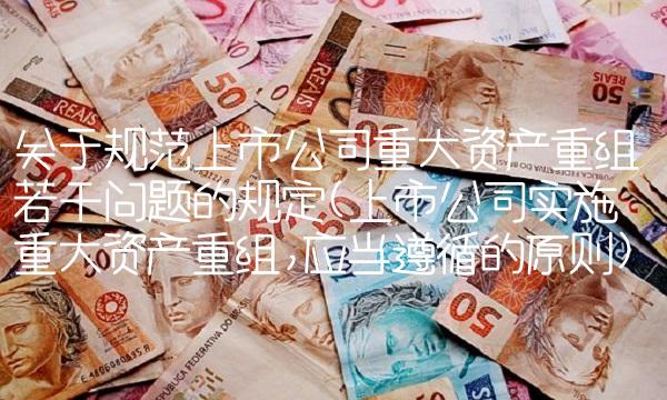 关于规范上市公司重大资产重组若干问题的规定(上市公司实施重大资产重组,应当遵循的原则)
