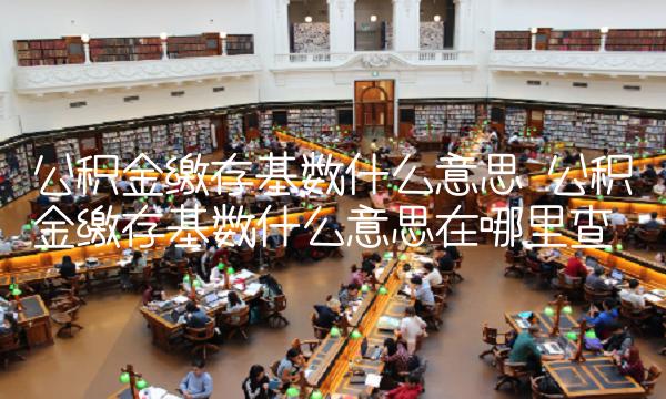 公积金缴存基数什么意思 公积金缴存基数什么意思在哪里查