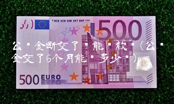 公积金断交了还能贷款吗(公积金交了6个月能贷多少钱)