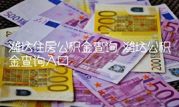 潍坊住房公积金查询 潍坊公积金查询入口