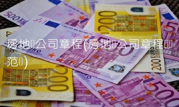 房地产公司章程(房地产公司章程营业范围)