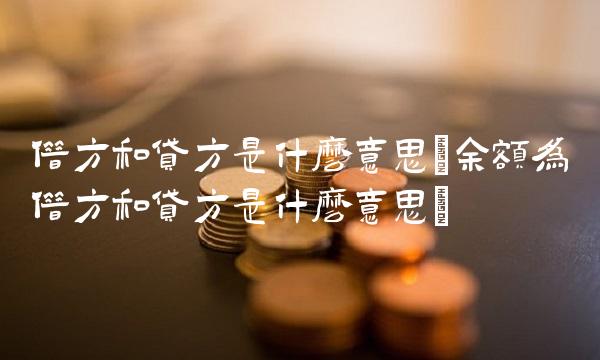 借方和贷方是什么意思(余额为借方和贷方是什么意思)(1)