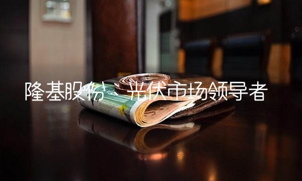 隆基股份:光伏市场领导者 隆基股份:光伏市场领导者