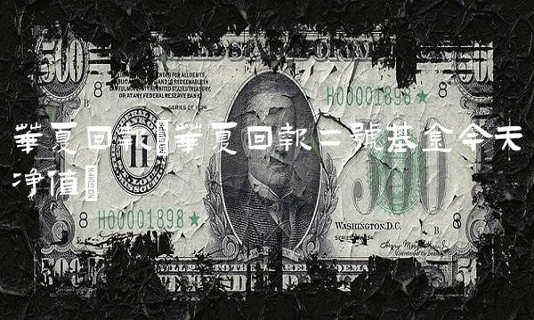 华夏回报(华夏回报二号基金今天净值)