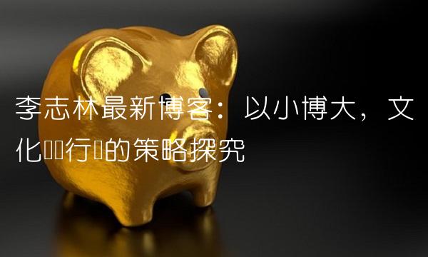李志林最新博客：以小博大，文化艺术行业的策略探究