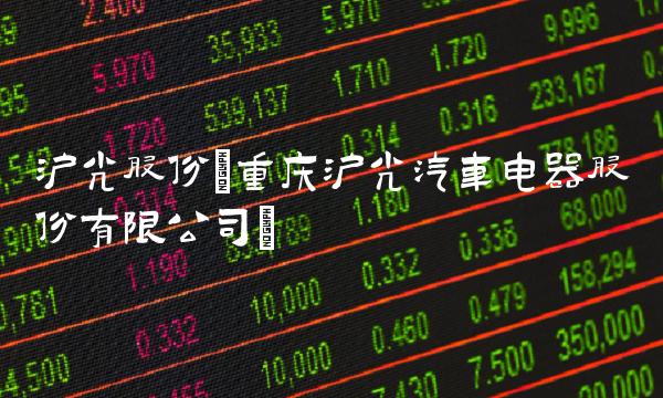 沪光股份(重庆沪光汽车电器股份有限公司)
