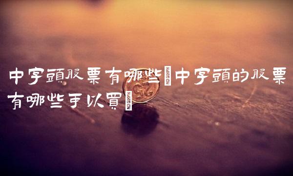 中字头股票有哪些(中字头的股票有哪些可以买)