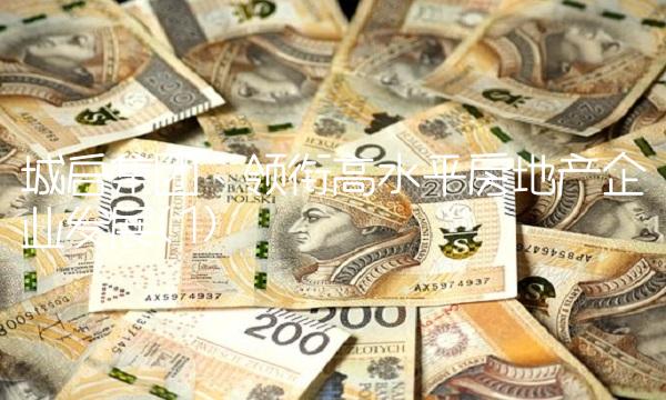 城启集团：领衔高水平房地产企业发展(1)