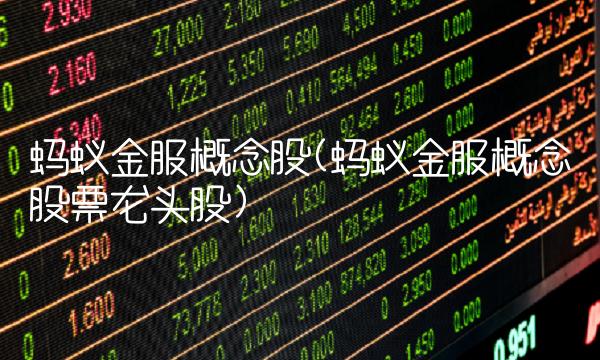 蚂蚁金服概念股(蚂蚁金服概念股票龙头股)