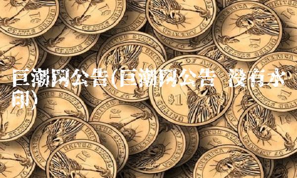 巨潮网公告(巨潮网公告 没有水印)