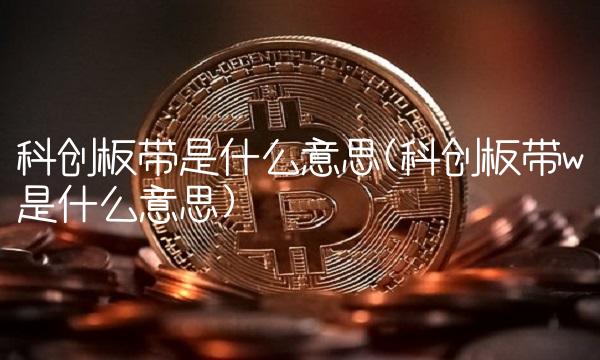 科创板带是什么意思(科创板带w是什么意思)