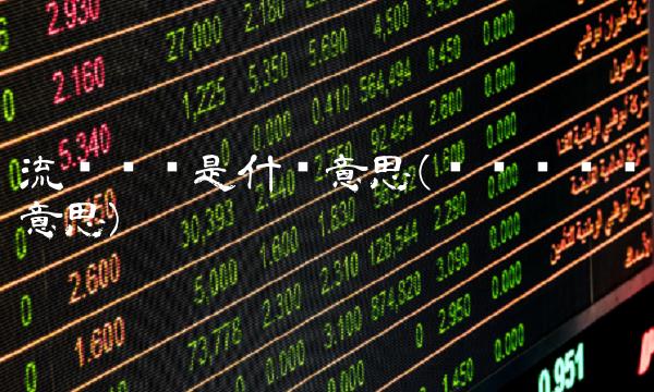 流动负债是什么意思(资产负债啥意思)