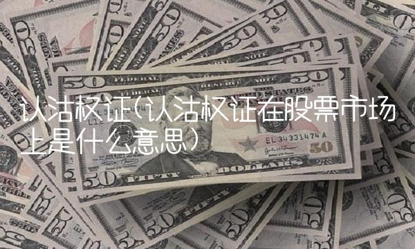 认沽权证(认沽权证在股票市场上是什么意思)
