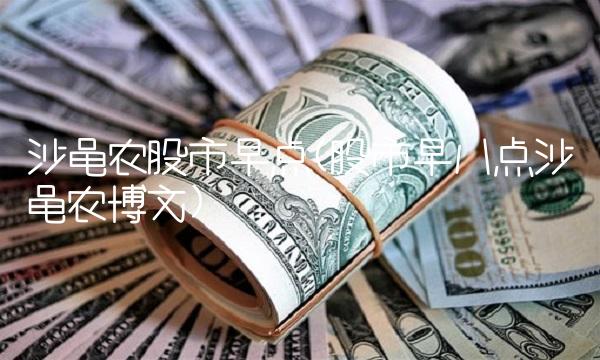 沙黾农股市早点(股市早八点沙黾农博文)