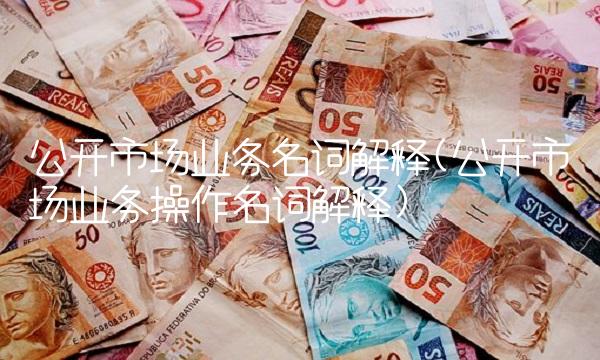 公开市场业务名词解释(公开市场业务操作名词解释)