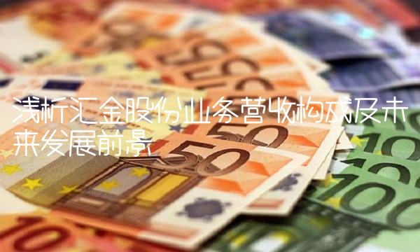 浅析汇金股份业务营收构成及未来发展前景