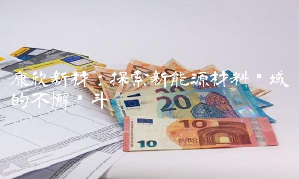 康欣新材：探索新能源材料领域的不懈奋斗