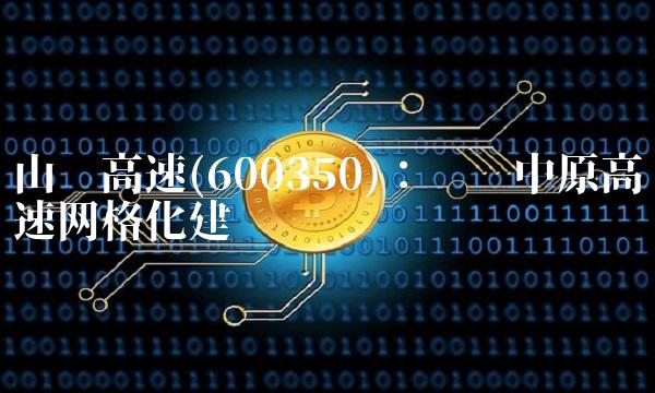 山东高速(600350)：领跑中原高速网格化建设