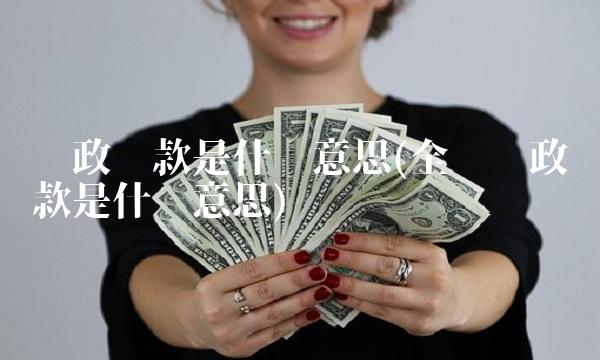 财政拨款是什么意思(全额财政拨款是什么意思)