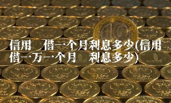 信用卡借一个月利息多少(信用卡借一万一个月还利息多少)