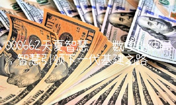 000662天夏智慧——数字化破局，智慧引领下一代基建之路