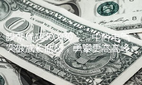 股票代码300030——中科电气：突破成长瓶颈，勇攀更高高峰