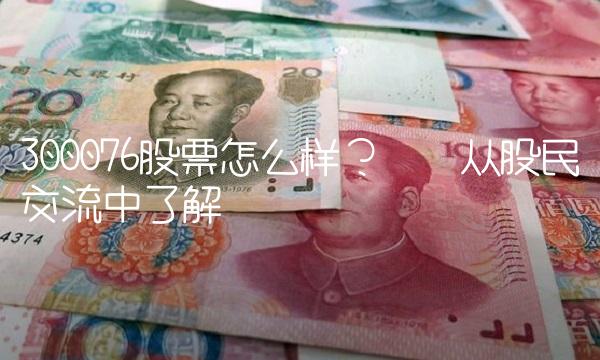 300076股票怎么样？——从股民交流中了解