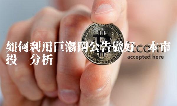 如何利用巨潮网公告做好资本市场投资分析