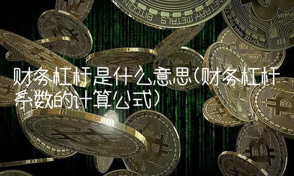 财务杠杆是什么意思(财务杠杆系数的计算公式)