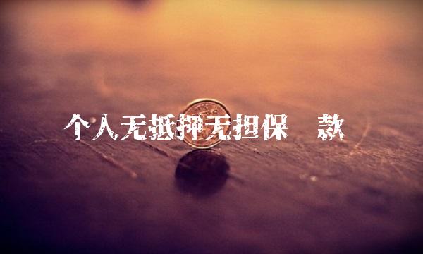 个人无抵押无担保贷款