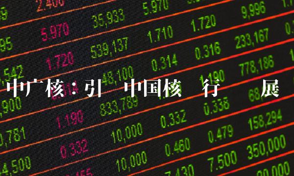 中广核：引领中国核电行业发展