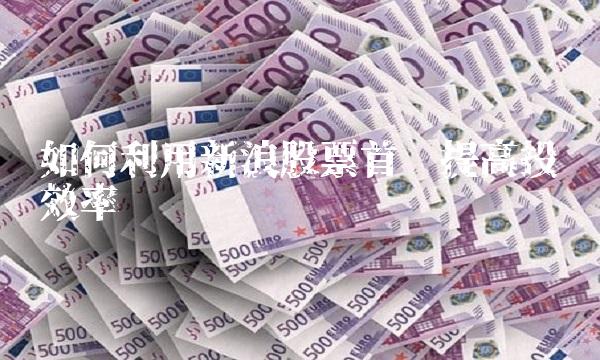 如何利用新浪股票首页提高投资效率