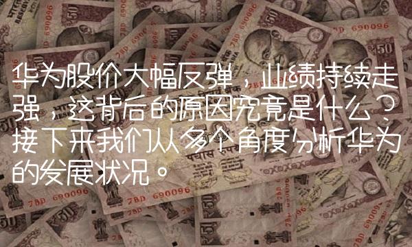 华为股价大幅反弹，业绩持续走强，这背后的原因究竟是什么？接下来我们从多个角度分析华为的发展状况。