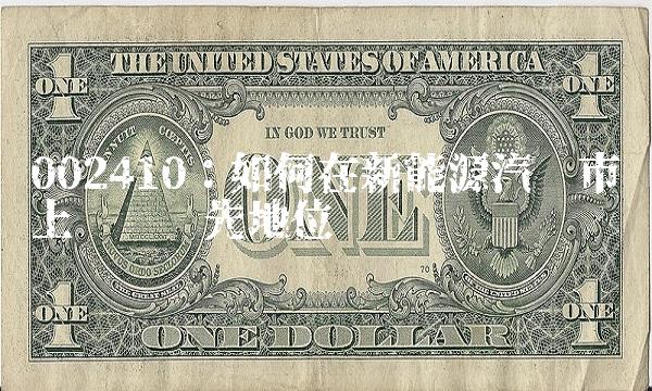002410：如何在新能源汽车市场上实现领先地位