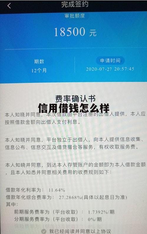 信用借款怎么样 信用借钱怎么样