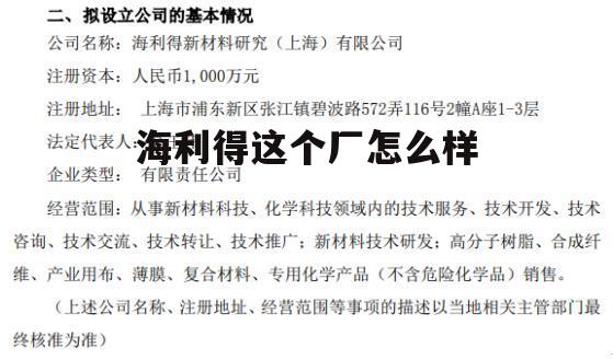 海利得公司是做什么的 海利得这个厂怎么样